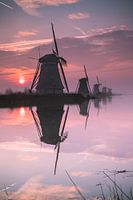 Zonsopkomst Kinderdijk, Nederland