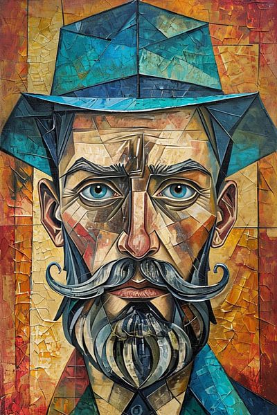 Abstract Portraiture The Man with the Blue Hat by Bella Luna Fotografie