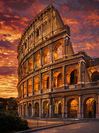 Colosseum im Abendrot von HUGO