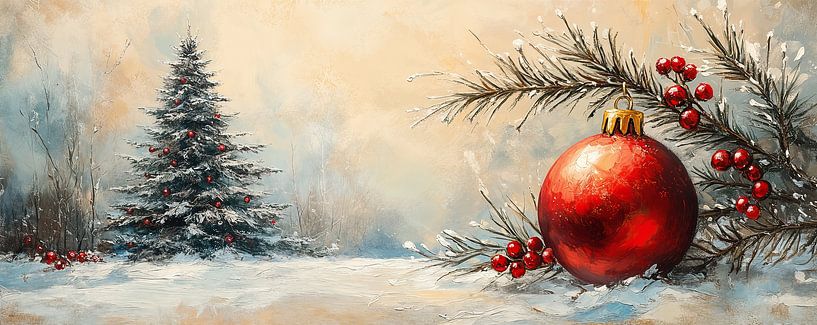 Weihnachtslandschaft | Schneebedeckte Weihnachtsstimmung von Wunderbare Kunst