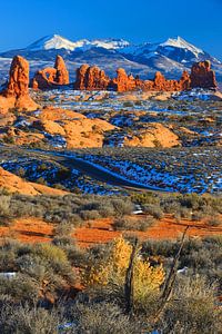 Winterlandschaft im Arches Nationalpark, Utah
