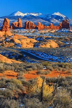 Winter scenery in Arches National Park, Utah