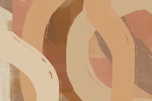 Abstracte kunst in bruine kleuren.
