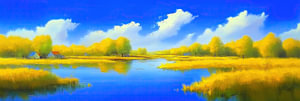 Spiegel | Blau Gold