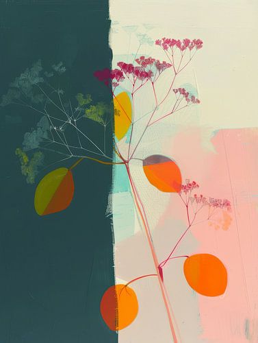 Abstrait botanique avec accents néon