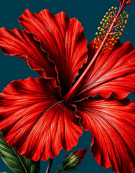 Crimson Hibiscus – Botanische Eleganz