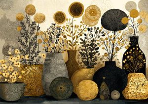 Goldene Blumenvasen | Elegante Blumenvasen