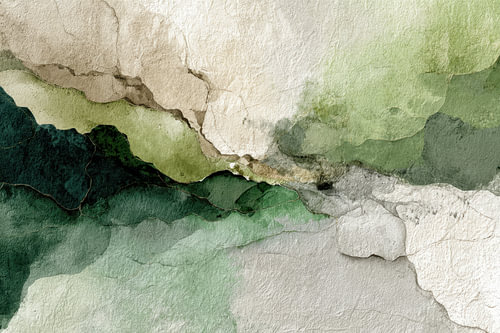 Green Layers of the Earth – Serene Green Painting