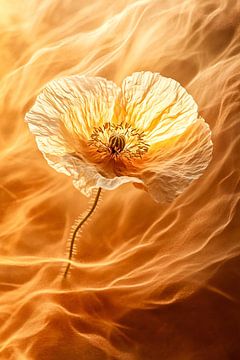 Gouden bloem in zonlicht van Art & Soul Creations