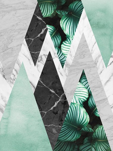 Bloemen en geometrie 9 van Vitor Costa
