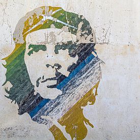 Vervaagde muurschildering Che Guevara in Havana Stad van Jan van Dasler