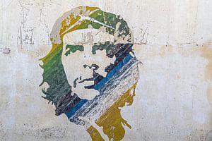 Vervaagde muurschildering Che Guevara in Havana Stad