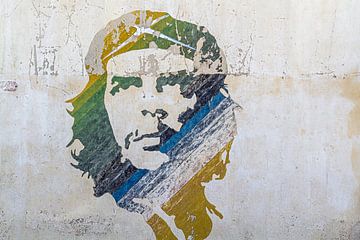 Murale délavée Che Guevara à La Havane sur Jan van Dasler