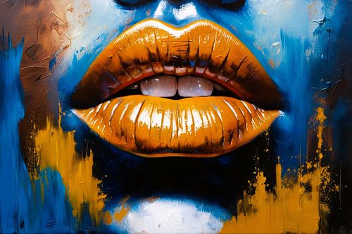 Expressieve kleurrijke abstracte lippen
