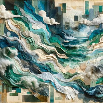 Collage Meer Wasserfall von Lois Diallo
