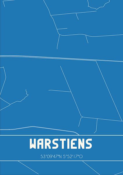 Blaupause | Karte | Warstiens (Fryslan) von Ortsdrucke
