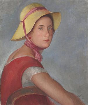 Ángel Zárraga - Vrouw met hoed (Portret van Jeannette Ivanoff) (1923) van Peter Balan