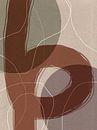 Abstracte Geometrische Organische Vormen En Lijnen in aardkleuren van Dina Dankers thumbnail