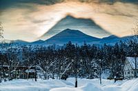 Uniek lichtfenomeen in Hokkaido, Japan
