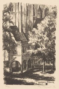Alkmaar, Grote of Sint-Laurenskerk, Kerkplein, Otto Hanrath, 1923, Litho van Atelier Liesjes