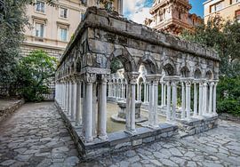 Ruine van St Andrew / Andreas klooster in centrum van Genua, Italie