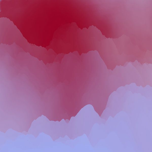 Mountains under the pink mist by Angel Estevez