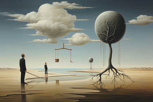 Landscape surreal abstract and bizarre with alien life