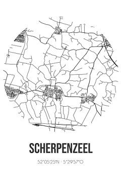 Scherpenzeel (Gelderland) | Landkaart | Zwart-wit van Rezona