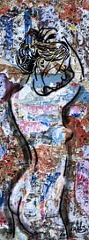 Beautiful Woman Portrait Collage Scraps Oil Mix 2 by KalliDesignShop