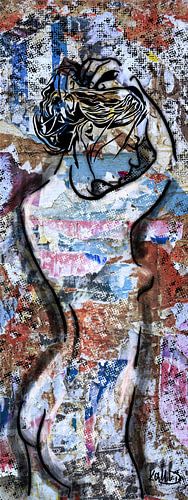 Mooie vrouw Portret Collage Scraps Oliemix 2