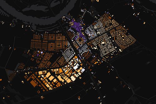 Kaart van Culemborg abstract