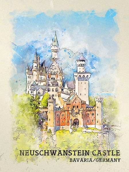 Schloss Neuschwanstein von Printed Artings