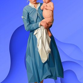 Stehende Bäuerin, ein Kind im Arm haltend von Low Profile