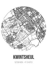 Kwintsheul (South-Holland) | Carte | Noir et blanc sur Affiches de lieux