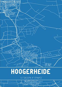 Blaupause | Karte | Hoogerheide (Nordbrabant) von Rezona