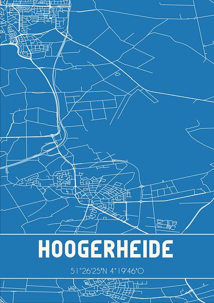 Plan d'ensemble | Carte | Hoogerheide (Brabant septentrional) par Affiches de lieux