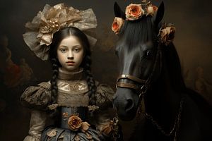 Stilleven met porseleinen pop en haar paard van Ton Kuijpers