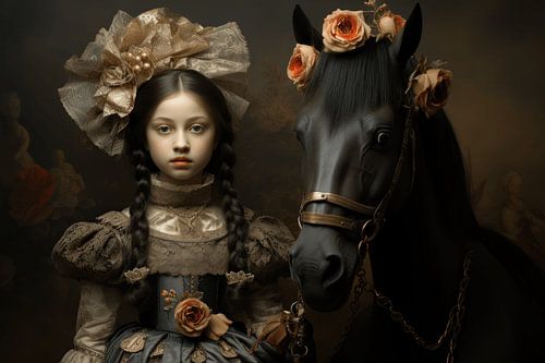 Still life with porcelain doll and her horse