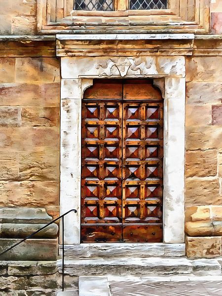 Church Door Chiesa S. Giovanni Pienza Tuscany by Dorothy Berry-Lound