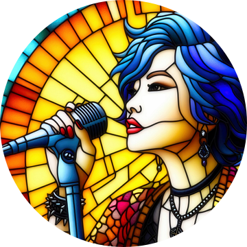 Glas in lood rock and roll zangeres