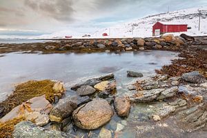 Häuser an der norwegischen Küste von Sander Meertins