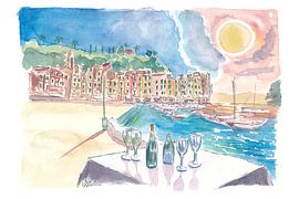Table pour Amore à Portofino avec vue sur le port et la mer