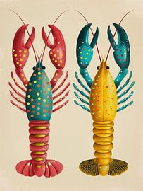 Colorful Lobsters by IamHome Studio
