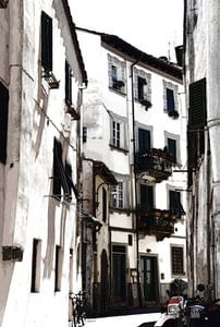 Straßenszene Lucca Italien im Sommer