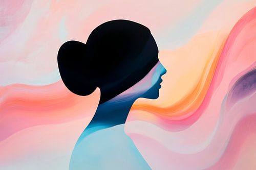 Silhouette féminine dans des couleurs douces