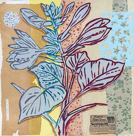 Pflanzen- und Blumenillustration im Collage-Stil von Ariadna de Raadt-Goldberg