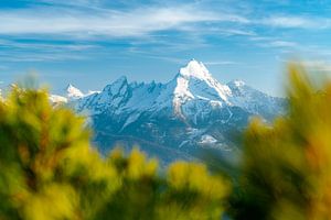 Blick auf den verschneiten Watzmann