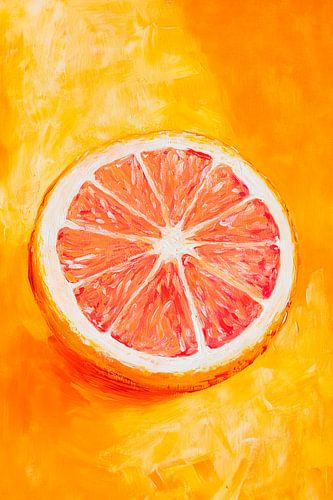 Sappige grapefruit op helder geel