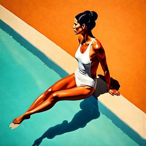 Au soleil au bord de la piscine
