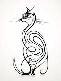 Cat Drawing Style Abstract by TOAN TRAN